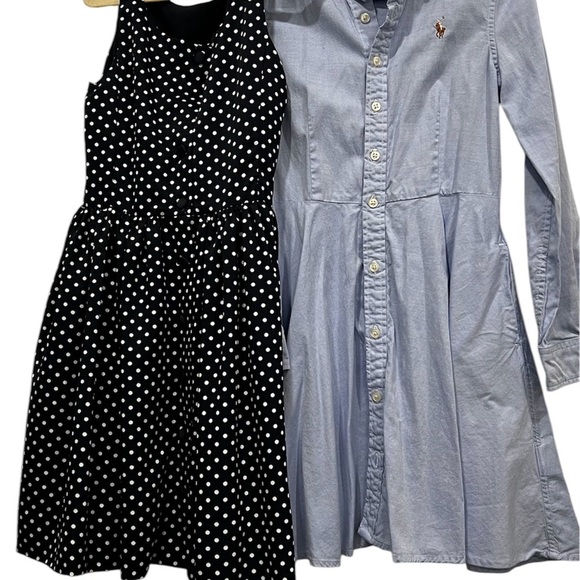 Ralph Lauren Kids bundle of 2 Black Polka Dot Dress and shirt dress size 8 - Picture 4 of 10